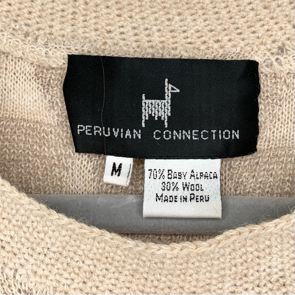 Peruvian Connection Womens Textured Baby Alpaca and Wool Sweater Size Medium - Picture 5 of 6